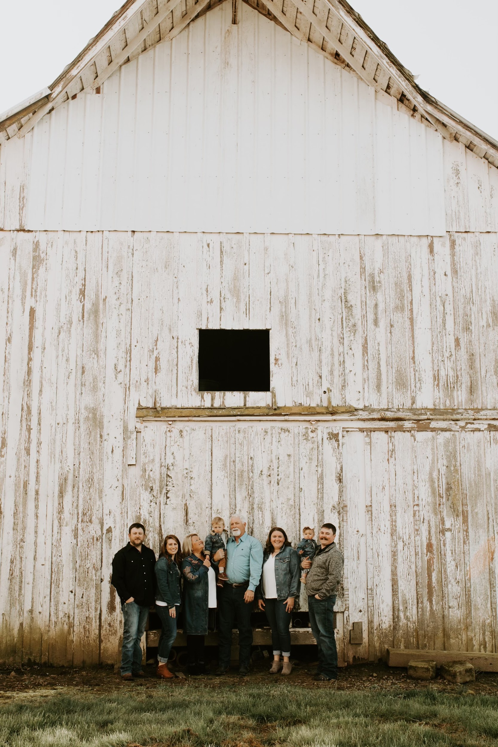 Lewis family at the barn